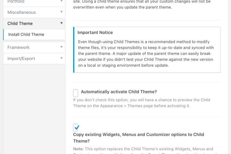 The importance of Child Theme in WordPress