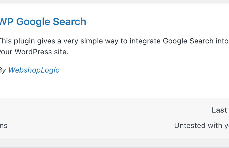 Google Custom Search with a plugin, WP Google Search